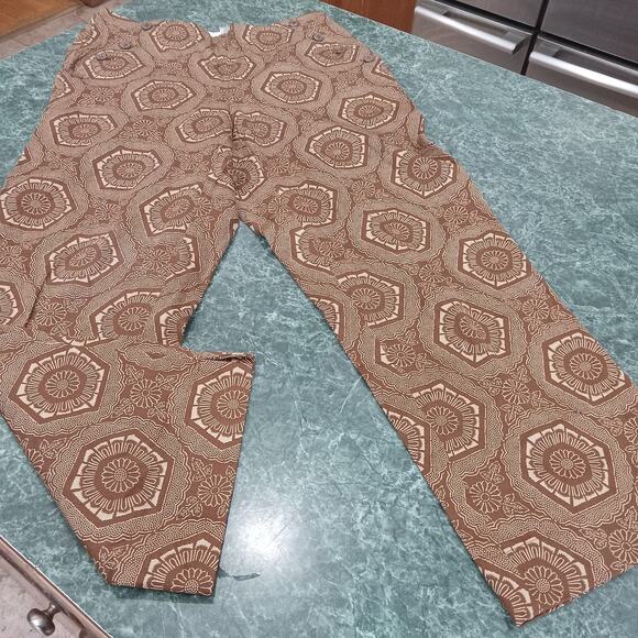 LIZ CLAIBORNE WOMEN'S PANTS 14 Michaela Retro Pattern Lizsport Diagonal Buttons - Picture 1 of 10